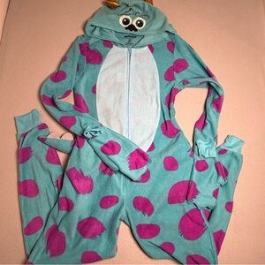 Disney Monsters Inc Adult Sulley Kigurumi Fleece Costume Lounge Suit Sz S/M Blue